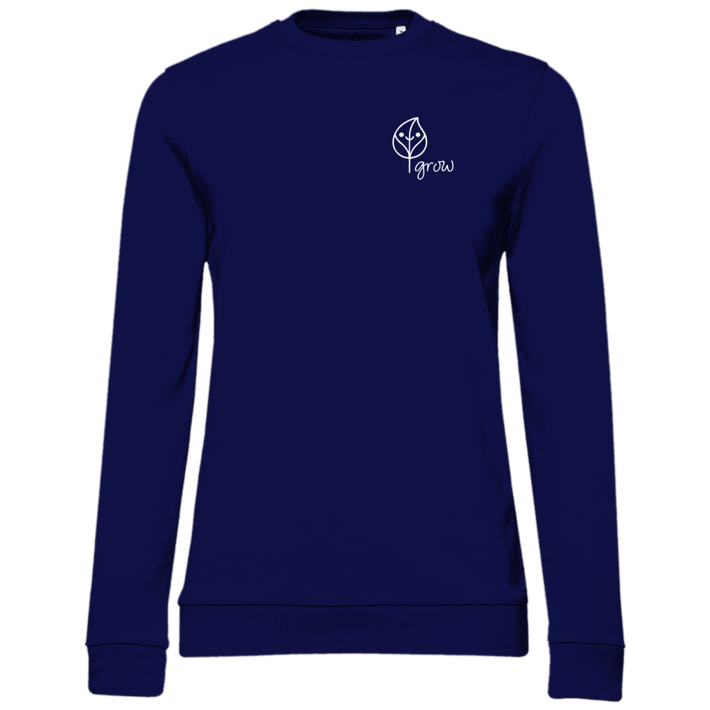 Damen BASIC Sweatshirt Navy Blue - Artwork: Flora