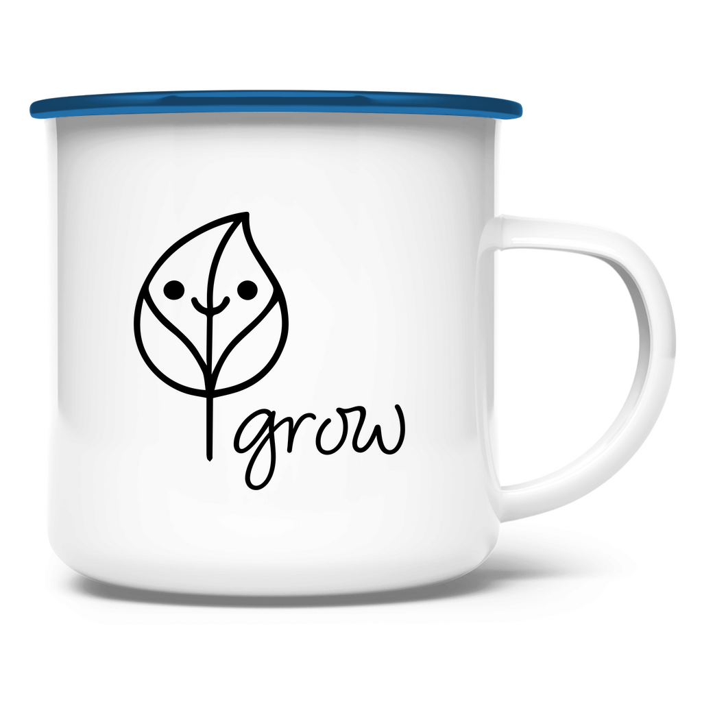 Emaille Tasse - Artwork: Flora Blue Rand