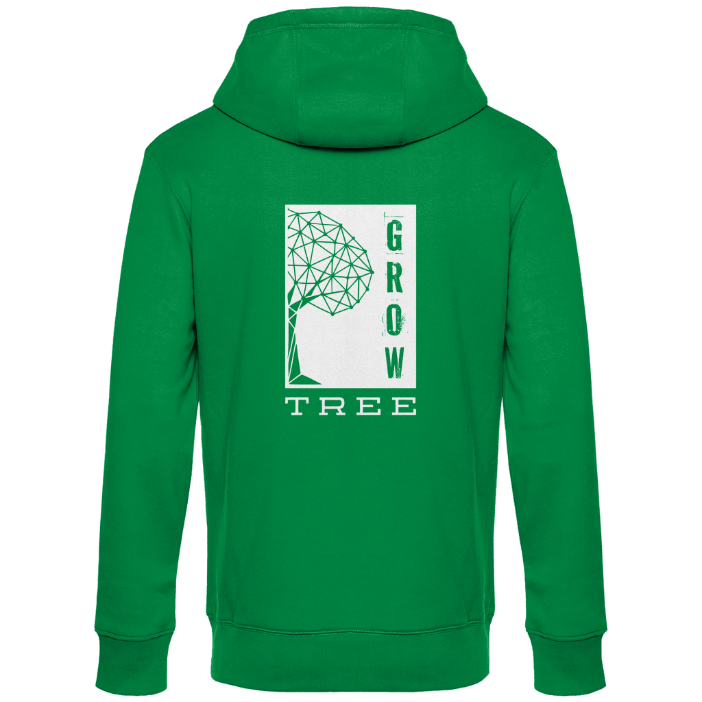 Herren BASIC Hoodie - Artwork: GROW TREE Kelly Green RĂĽckseite