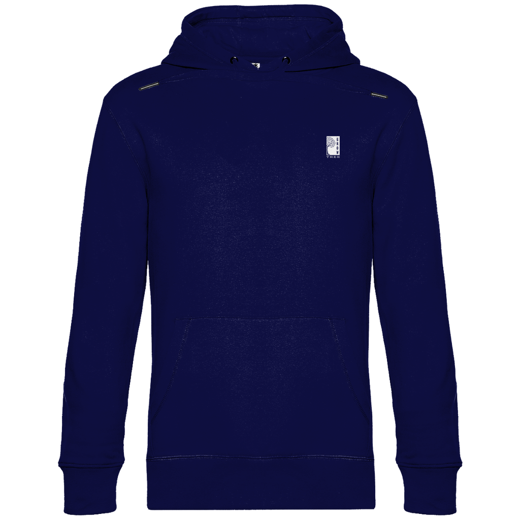 Herren BASIC Hoodie - Artwork: GROW TREE Navy Blue Vorderseite