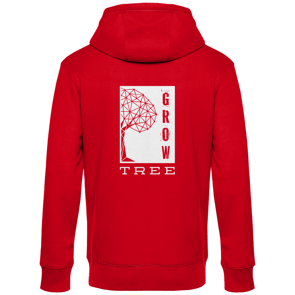 Herren BASIC Hoodie - Artwork: GROW TREE Red RĂĽckseite