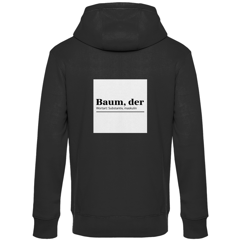 Herren BASIC Hoodie  Black Rückseite- Artwork: Baum, der...