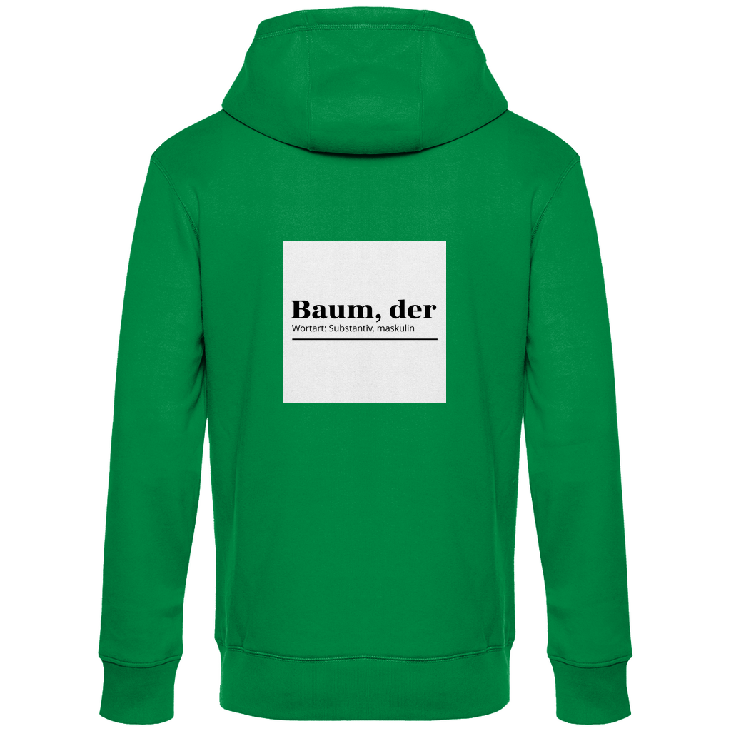 Herren BASIC Hoodie Kelly Green Rückseite- Artwork: Baum, der...