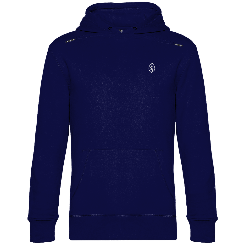Herren BASIC Hoodie Navy Blue Vorderseite- Artwork: Baum, der...