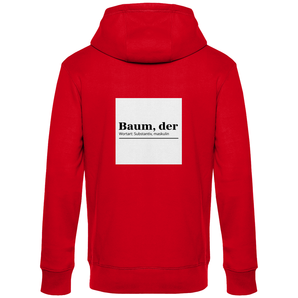 Herren BASIC Hoodie Red Rückseite- Artwork: Baum, der...