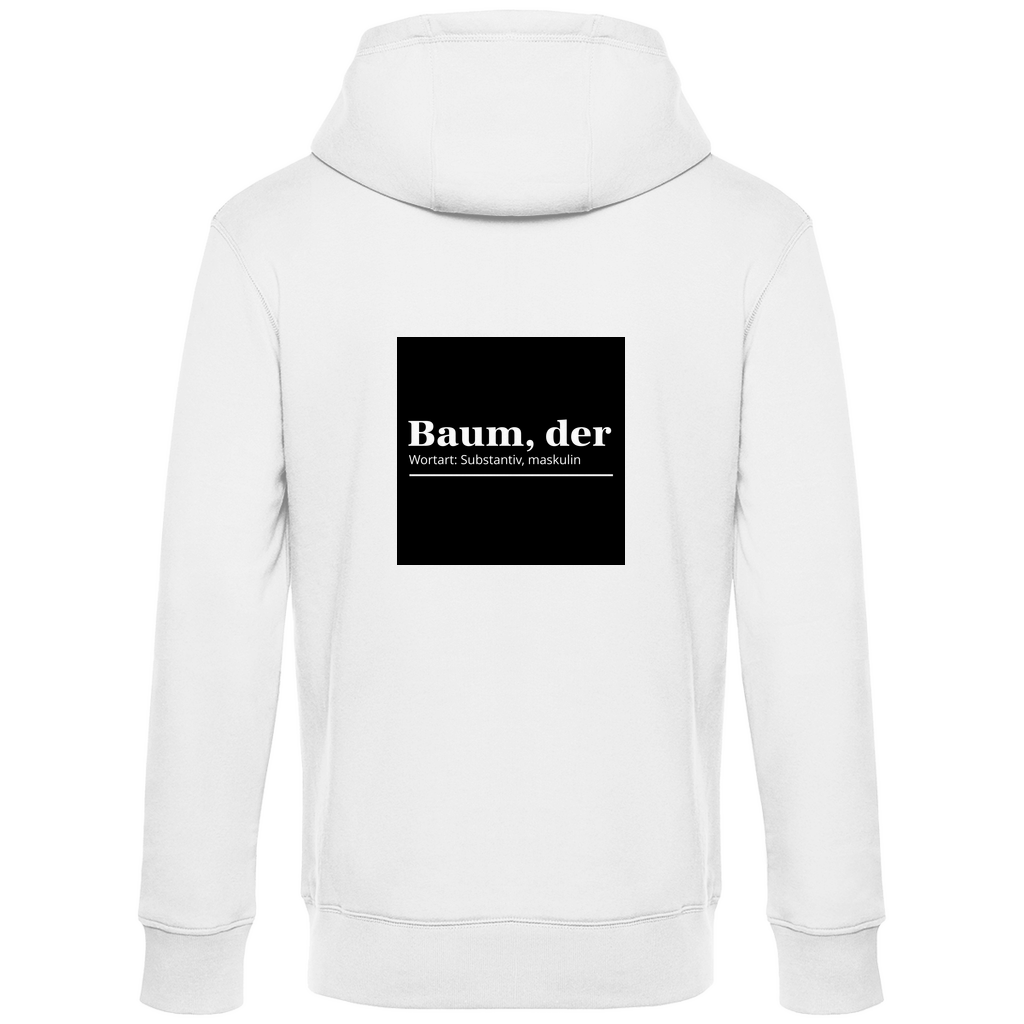 Herren BASIC Hoodie White Rückseite- Artwork: Baum, der...