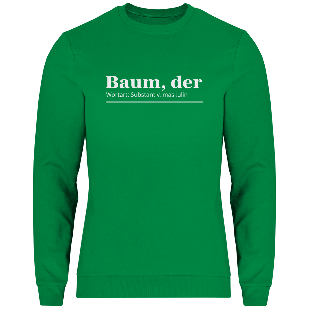 Herren BASIC Sweatshirt Kelly Green - Artwork: Baum, der...