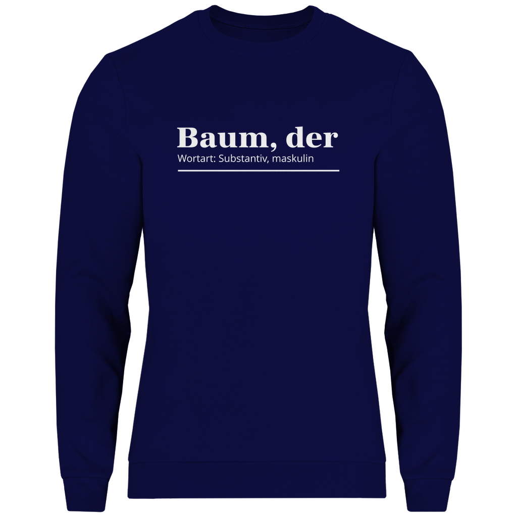 Herren BASIC Sweatshirt Navy Blue - Artwork: Baum, der...