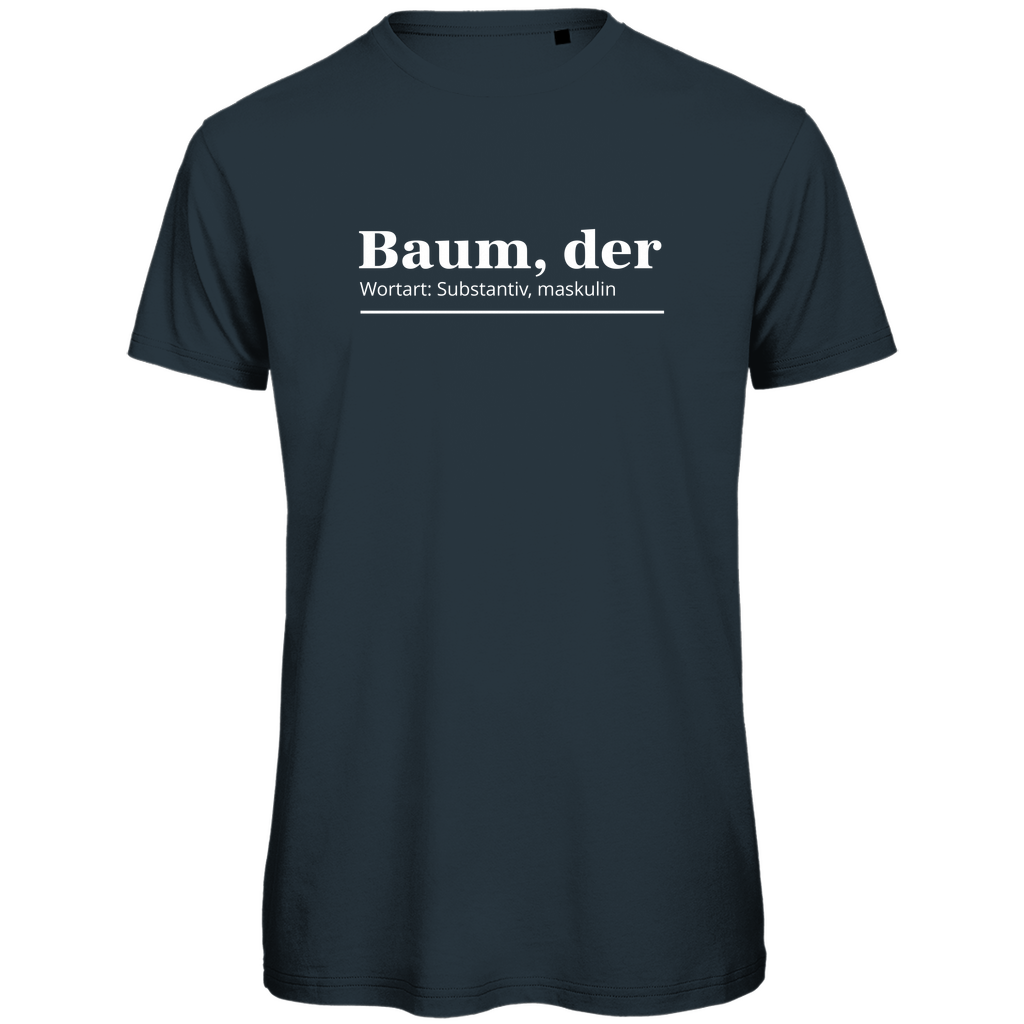 Herren PREMIUM Bio T-Shirt Dark Grey Solid - Artwork: Baum, der...