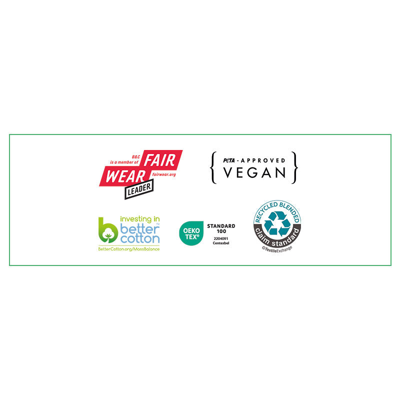 zertifikate War Fair Leader , Peta Aproved Vegan, better cotton , Oeko Tex, claim standard