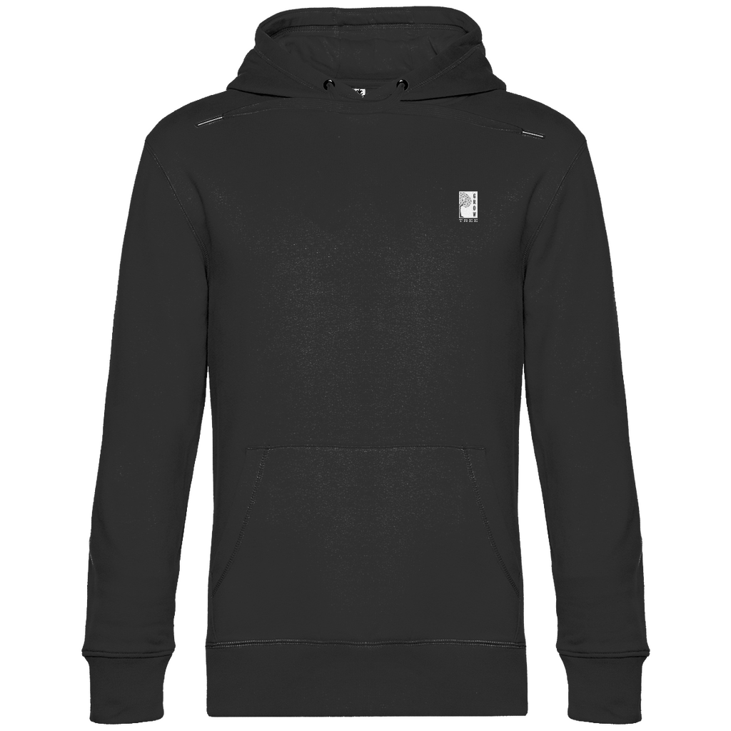 Herren BASIC Hoodie - Artwork: GROW TREE Black  Vorderseite 