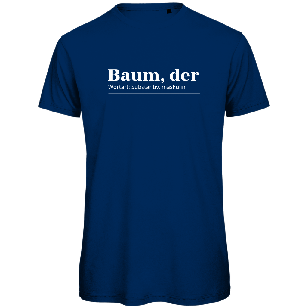 Herren PREMIUM Bio T-Shirt Navy- Artwork: Baum, der...